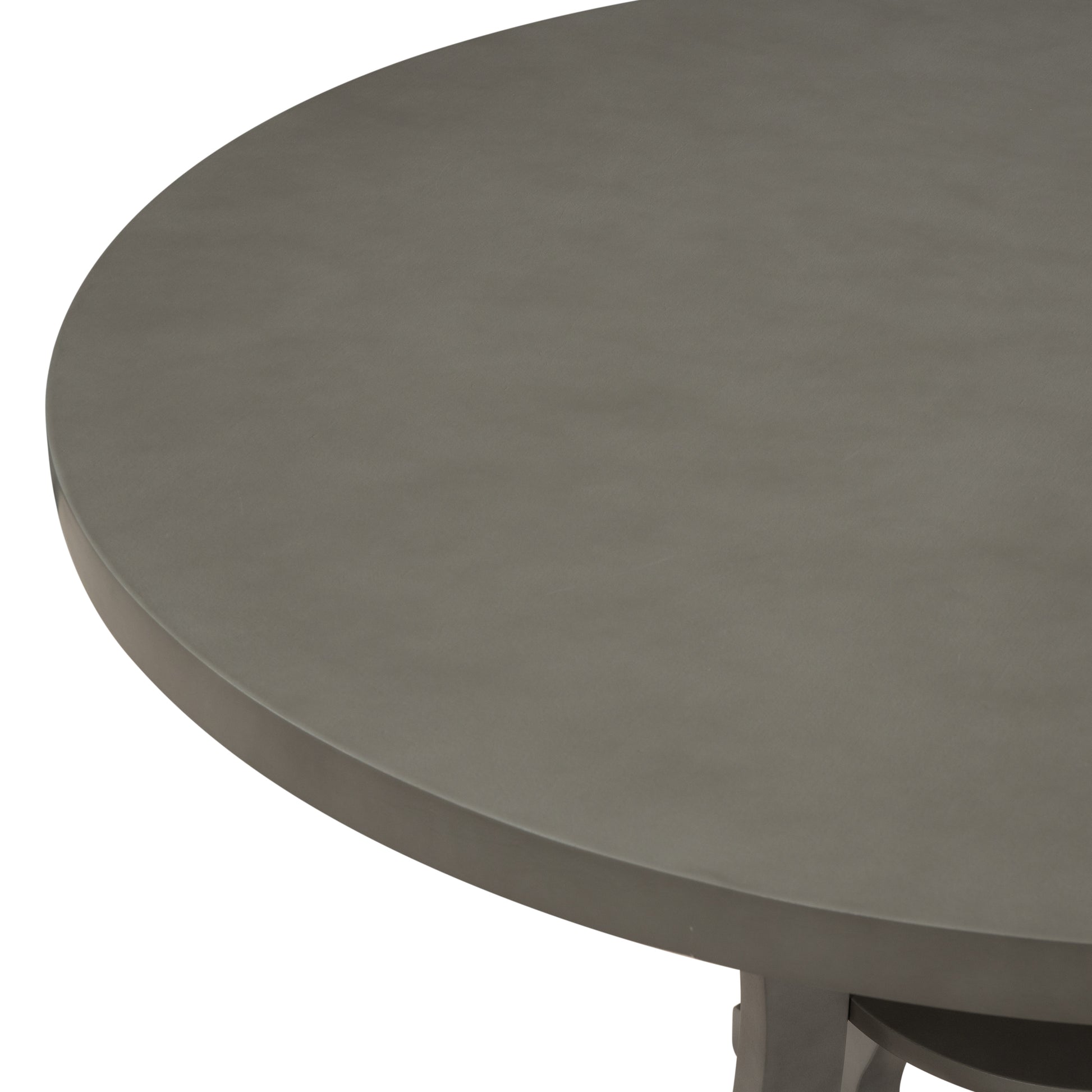 5 Piece Round Dining Table And Chair Set With Special Shaped Legs And An Exquisitely Designed Hollow Chair Back For Dining Room Gray Gray Mdf