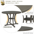 5 Piece Round Dining Table And Chair Set With Special Shaped Legs And An Exquisitely Designed Hollow Chair Back For Dining Room Gray Gray Mdf