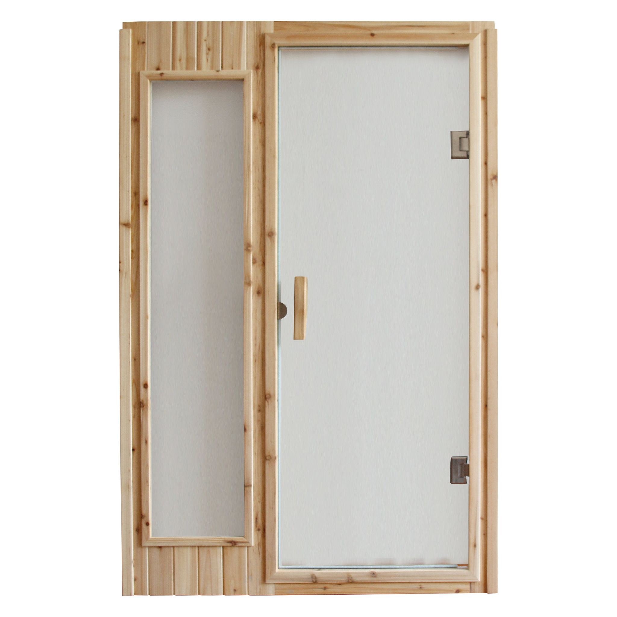 Outdoor W632S00010 Sauna Room'S Front Wall Natural Wood Stainless Steel