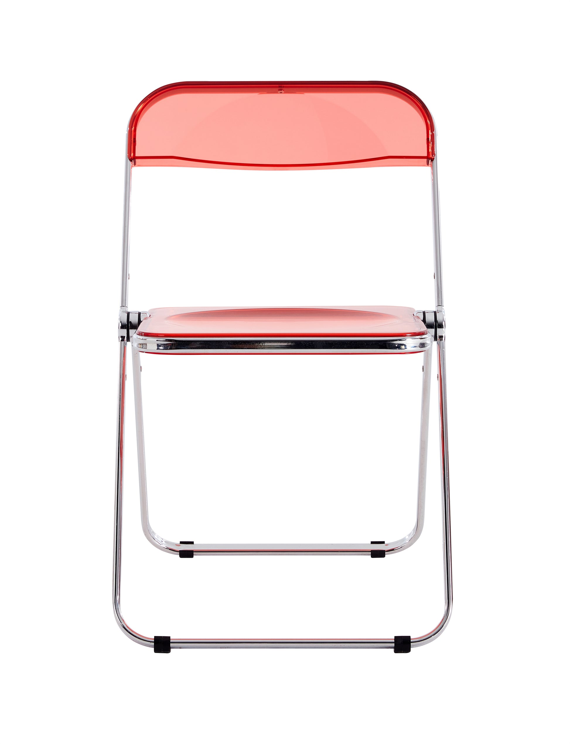 Red Ruby Clear Transparent Folding Chair Chair Pc Plastic Living Room Seat Zdy Hong 4 Red Steel