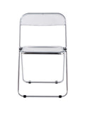 White Clear Transparent Folding Chair Office Chair Meeting Chair Dinning Chair Coffee Store Chair Set Of 2 Plastic Living Room Seat Zdy Bai 2 White Steel