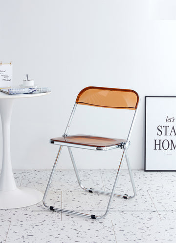 Yellow Clear Transparent Folding Chair Chair Pc Plastic Living Room Seat Zdy Huang 2 Yellow Steel