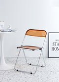 Tea Yellow Clear Transparent Folding Chair Chair Pc Plastic Living Room Seat Zdy Huang 4 Yellow Steel