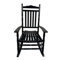 Balcony Porch Adult Rocking Chair Black Black Solid Wood