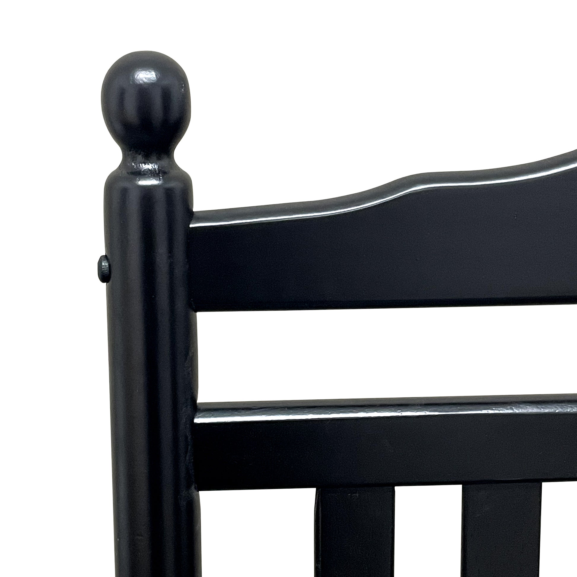 Balcony Porch Adult Rocking Chair Black Black Solid Wood