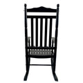Balcony Porch Adult Rocking Chair Black Black Solid Wood