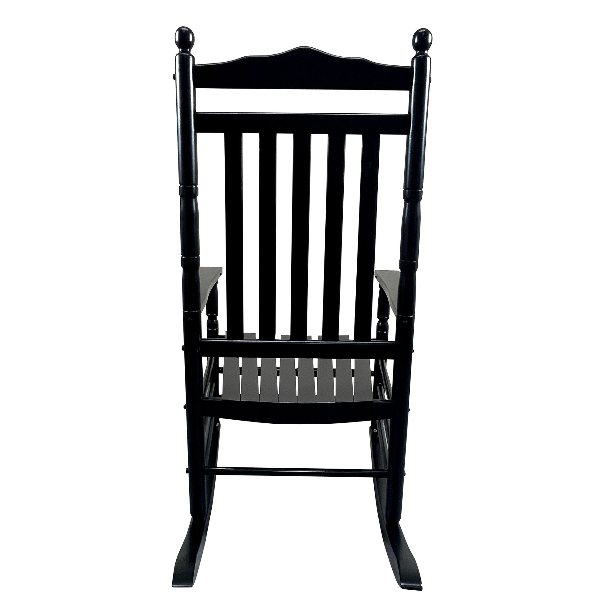 Balcony Porch Adult Rocking Chair Black Black Solid Wood