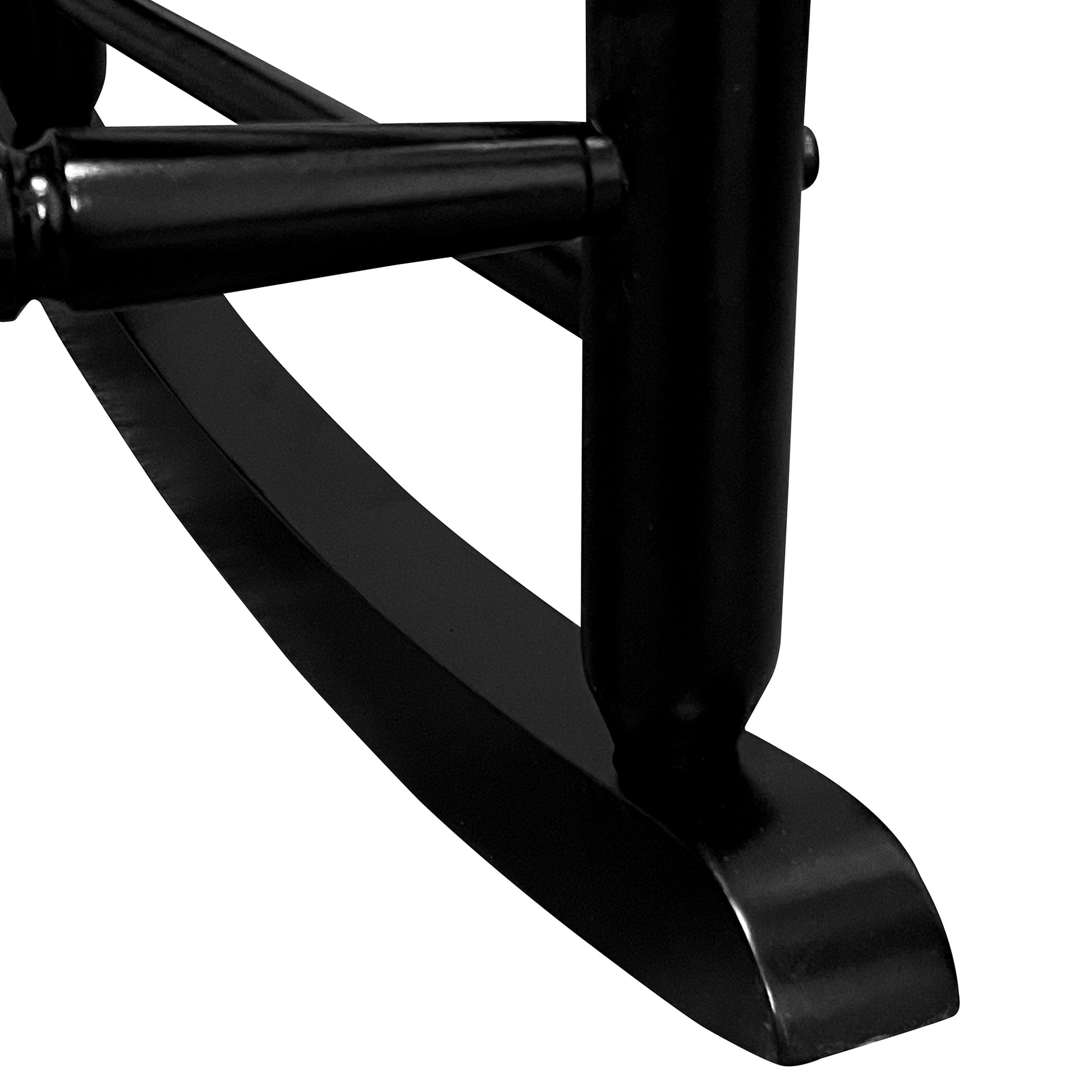 Balcony Porch Adult Rocking Chair Black Black Solid Wood