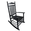 Balcony Porch Adult Rocking Chair Black Black Solid Wood