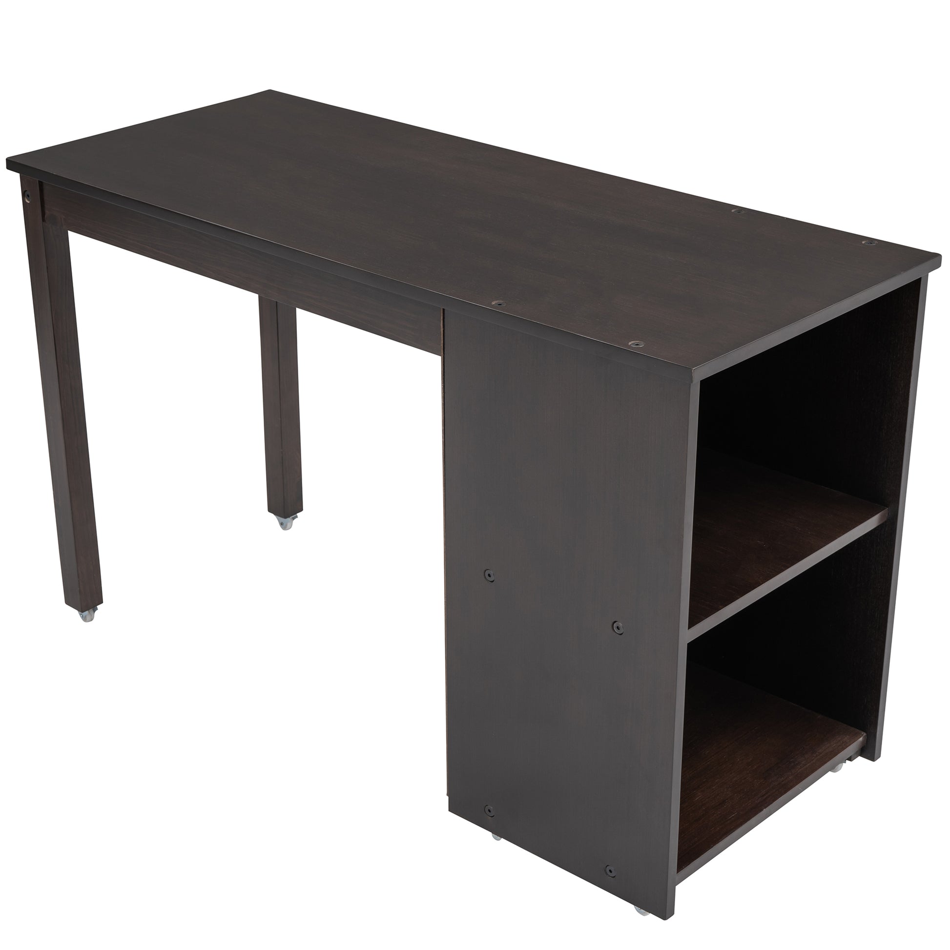 Low Study Twin Loft Bed With Cabinet And Rolling Portable Desk Espresso Old Sku :Lp000113Aap Espresso Solid Wood