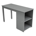 Low Study Twin Loft Bed With Cabinet And Rolling Portable Desk Gray Old Sku :Lp000113Aae Gray Solid Wood