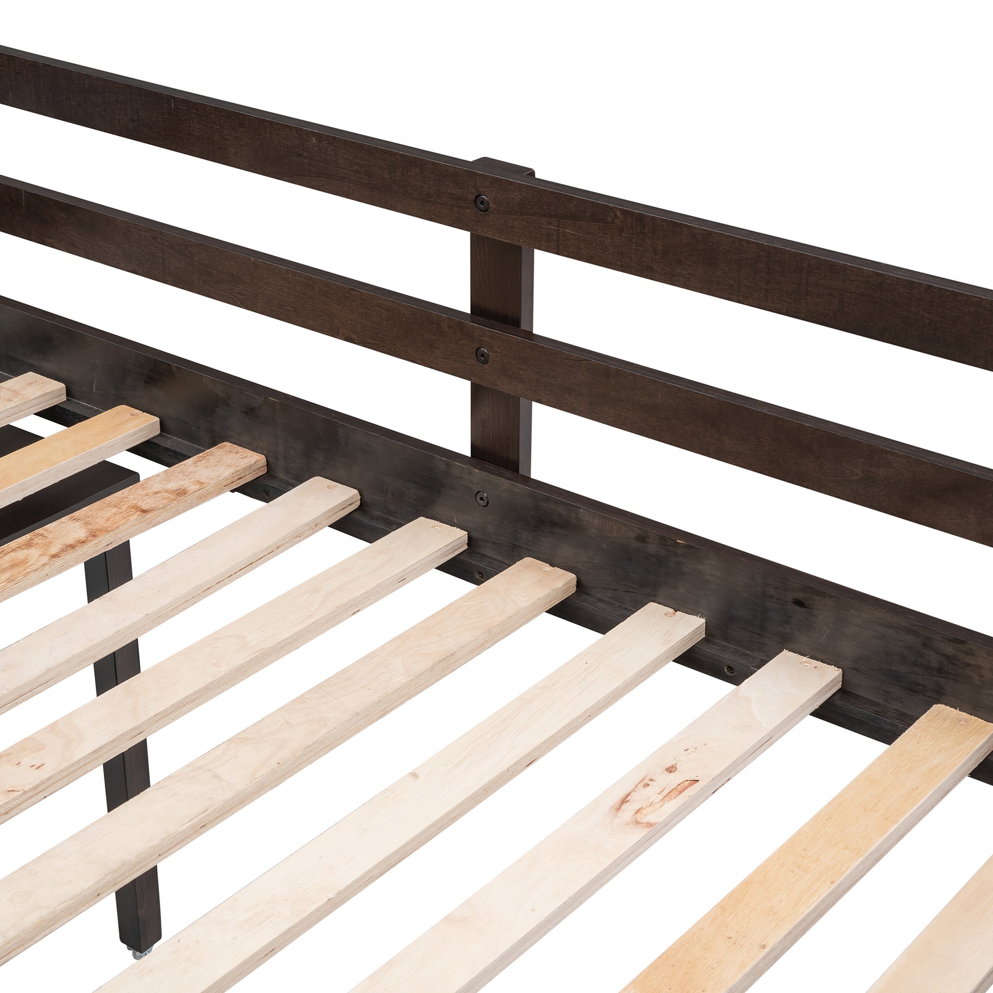 Low Study Twin Loft Bed With Cabinet And Rolling Portable Desk Espresso Old Sku :Lp000113Aap Espresso Solid Wood