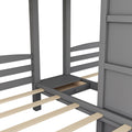 Twin Over Twin & Twin Bunk Bed With Built In Staircase And Storage Drawer,Gray Gray Pine