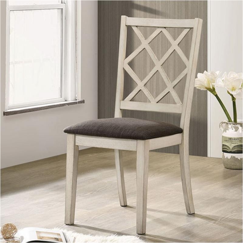 Antique White Solid Wood Set Of 2 Chairs Unique Design Back Kitchen Dining Room Breakfast Grey Cushion Seat Chair Fabric Geometric Antique White White Dining Room Contemporary,Modern,Transitional Side Chair Rubberwood Cross Back Solid Wood