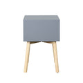 Zfztimber Side Table,Bedside Table With 2 Drawers And Rubber Wood Legs, Mid Century Modern Storage Cabinet For Bedroom Living Room, Gray Gray Mdf