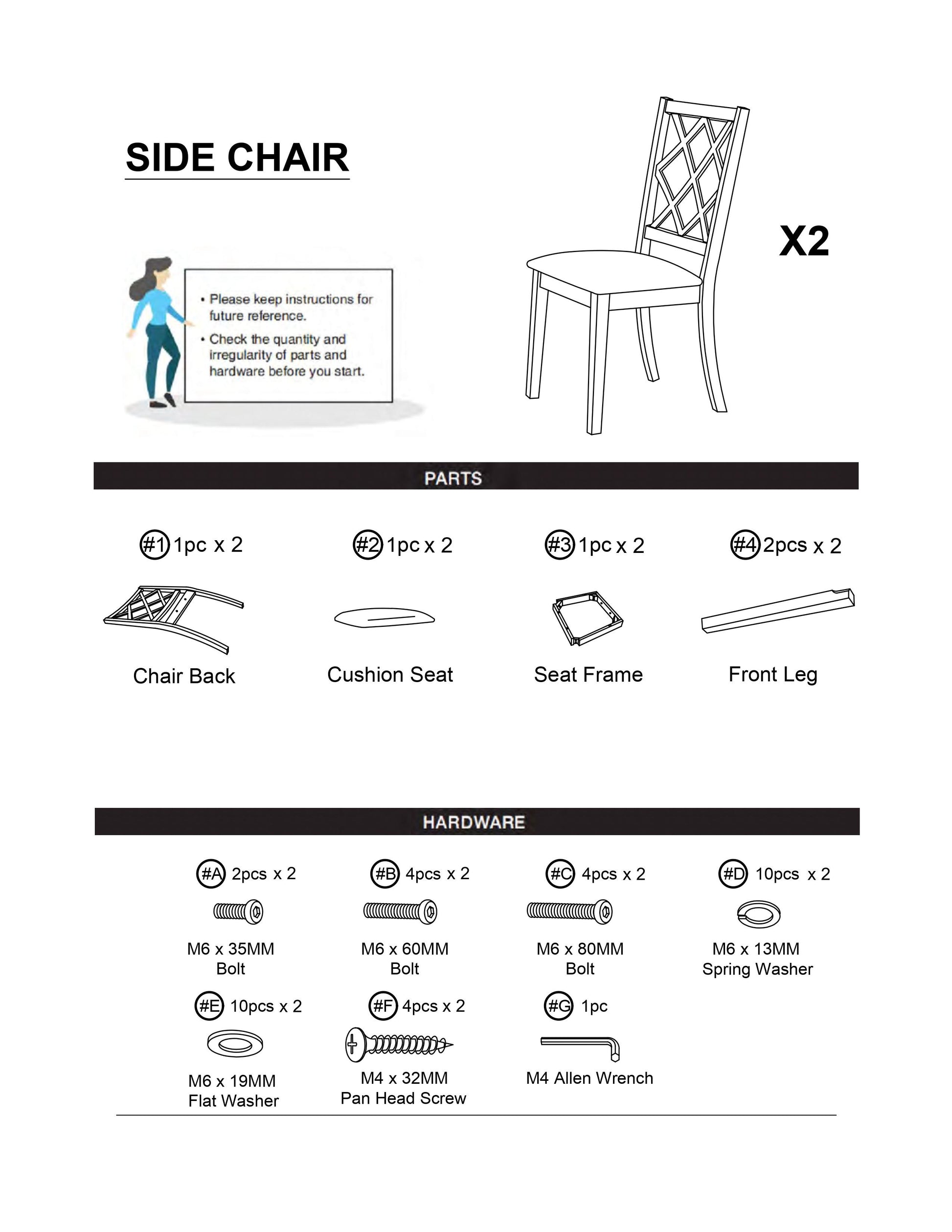 Antique White Solid Wood Set Of 2 Chairs Unique Design Back Kitchen Dining Room Breakfast Grey Cushion Seat Chair Fabric Geometric Antique White White Dining Room Contemporary,Modern,Transitional Side Chair Rubberwood Cross Back Solid Wood