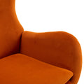 Velvet Fabric Padded Seat Rocking Chair With High Backrest And Armrests Orange Foam Upholstered