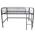 Metal Twin Loft Bedtwin Size High Loft Bed Black Box Spring Not Required Twin Black Metal Bedroom Bed Frame Metal
