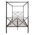 Metal Canopy Bed Frame, Platform Bed Frame With X Shaped Frame Full Black Black Metal