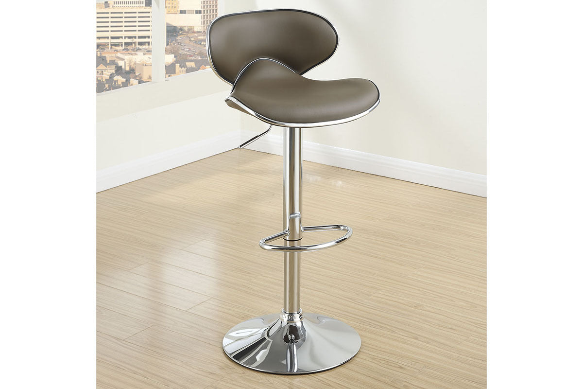 Espresso Faux Leather Pvc Bar Stool Counter Height Chairs Set Of 2 Adjustable Height Kitchen Island Stools Espresso Dining Room Modern Metal