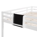 Full Size Loft Bed Wood Bed With Slide, Stair And Chalkboard,White Old Sku:Wf282116Aak White Solid Wood