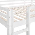Full Size Loft Bed Wood Bed With Slide, Stair And Chalkboard,White Old Sku:Wf282116Aak White Solid Wood
