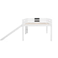 Full Size Loft Bed Wood Bed With Slide, Stair And Chalkboard,White Old Sku:Wf282116Aak White Solid Wood
