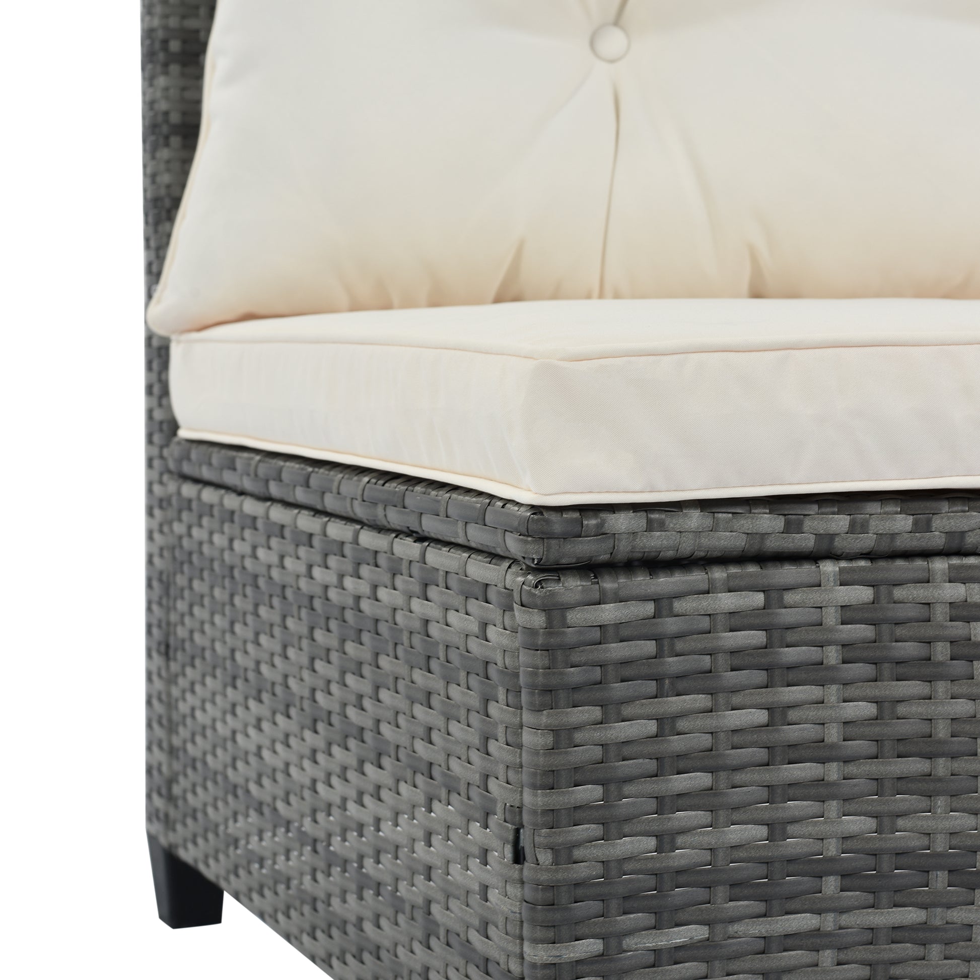 8 Pieces Outdoor Wicker Round Sofa Set, Half Moon Sectional Sets All Weather, Curved Sofa Set With Rectangular Coffee Table, Pe Rattan Water Resistant And Uv Protected, Movable Cushion, Beige Yes Complete Patio Set Beige Garden & Outdoor Wicker