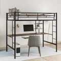 Loft Bed With Desk And Shelfspace Saving Design,Twin Old Sku:Mf193081Aab Black Metal