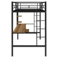 Loft Bed With Desk And Shelfspace Saving Design,Twin Old Sku:Mf193081Aab Black Metal
