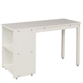 Low Study Twin Loft Bed With Cabinet And Rolling Portable Desk White Old Sku :Lp000113Aak White Solid Wood