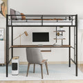 Loft Bed With Desk And Shelfspace Saving Design,Twin Old Sku:Mf193081Aab Black Metal
