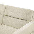 Loveseats Sofa Bed With Pull Out Bed,Adjsutable Back And Two Arm Pocket,Beige 54.5