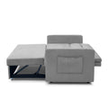 Loveseats Sofa Bed With Pull Out Bed, Adjsutable Back And Two Arm Pocket,Grey Grey Chenille