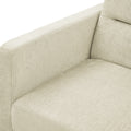 Loveseats Sofa Bed With Pull Out Bed,Adjsutable Back And Two Arm Pocket,Beige 54.5