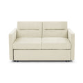 Loveseats Sofa Bed With Pull Out Bed,Adjsutable Back And Two Arm Pocket,Beige 54.5