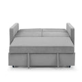 Loveseats Sofa Bed With Pull Out Bed, Adjsutable Back And Two Arm Pocket,Grey Grey Chenille