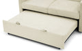 Loveseats Sofa Bed With Pull Out Bed,Adjsutable Back And Two Arm Pocket,Beige 54.5