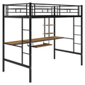 Loft Bed With Desk And Shelfspace Saving Design,Twin Old Sku:Mf193081Aab Black Metal