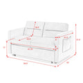 Loveseats Sofa Bed With Pull Out Bed,Adjsutable Back And Two Arm Pocket,Beige 54.5