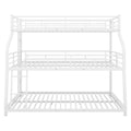 Twin Xl Full Xl Queen Triple Bunk Bed With Long And Short Ladder And Full Length Guardrails,White White Metal