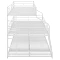 Twin Xl Full Xl Queen Triple Bunk Bed With Long And Short Ladder And Full Length Guardrails,White White Metal