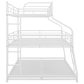 Twin Xl Full Xl Queen Triple Bunk Bed With Long And Short Ladder And Full Length Guardrails,White White Metal