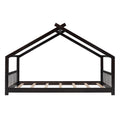 Twin Size House Bed Wood Bed, Espresso Espresso Solid Wood