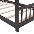 Twin Size House Bed Wood Bed, Espresso Espresso Solid Wood