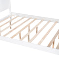 Queen Size Canopy Platform Bed With Headboard And Footboard,Slat Support Leg,White Box Spring Not Required Queen White Wood Canopy Pine
