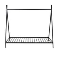 House Bed Tent Bed Frame Twin Size Metal Floor Play House Bed With Slat For Kids Girls Boysno Box Spring Needed Black Black Metal
