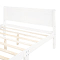 Queen Size Wood Platform Bed With Headboard And Wooden Slat Support White White Solid Wood