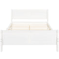 Queen Size Wood Platform Bed With Headboard And Wooden Slat Support White White Solid Wood