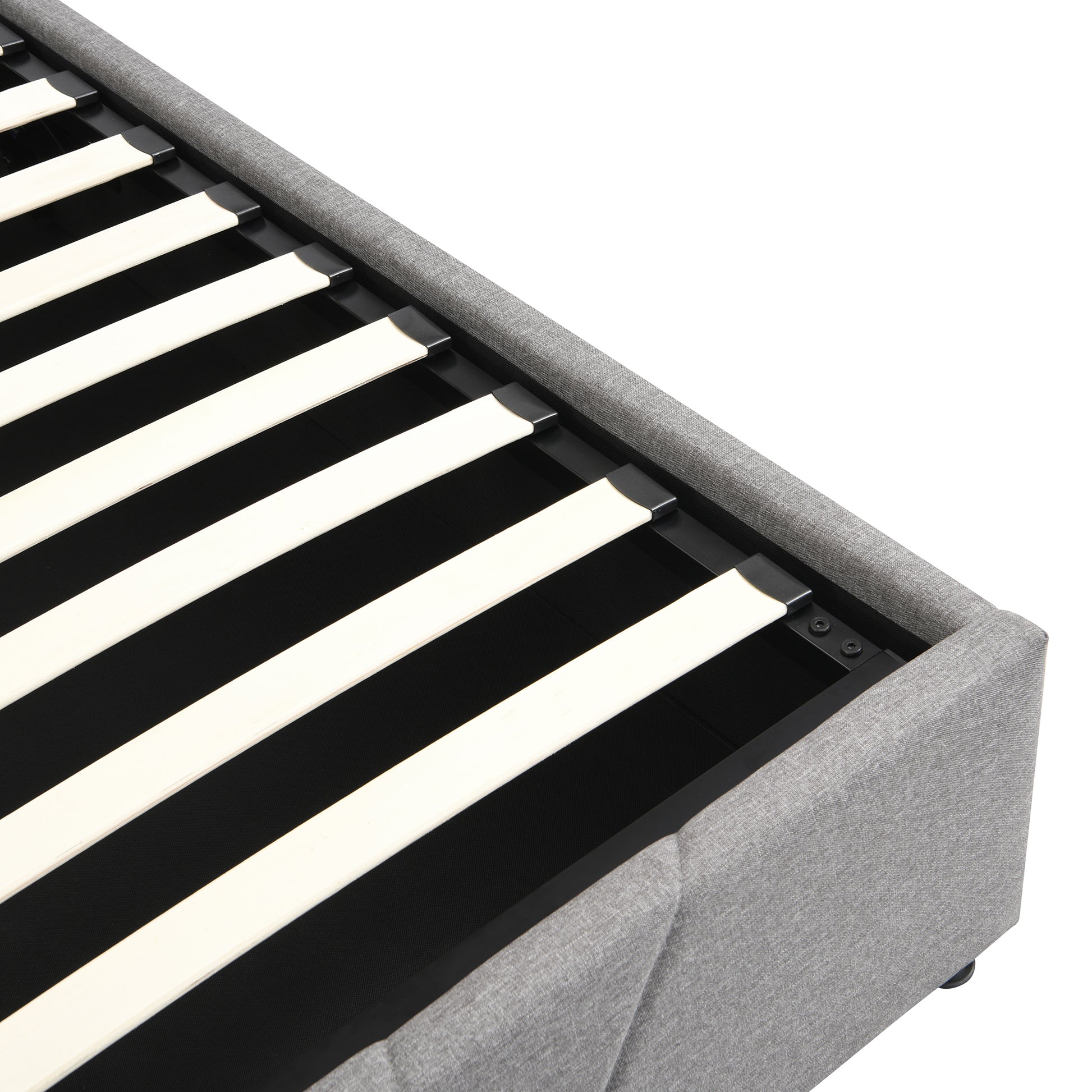Queen Size Upholstered Platform Bed With A Hydraulic Storage System Gray Gray Upholstered